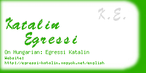 katalin egressi business card